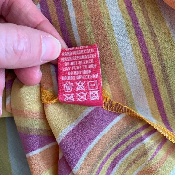 Flying Tomato Retro Button Top Sheer Blouse Women’s Size Small Orange Pink NWT - Picture 8 of 8